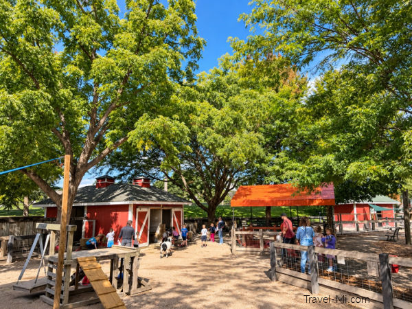 Goat petting area at Saginaw Children's Zoo Michigan