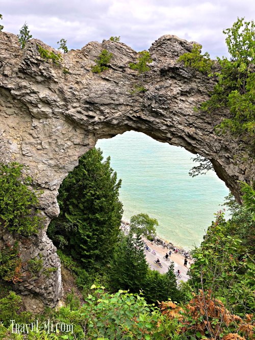 View from the top of Mackinac Island's Arch Rock