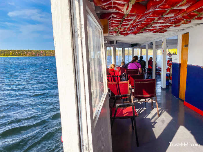 Lower seating area with a view of the water