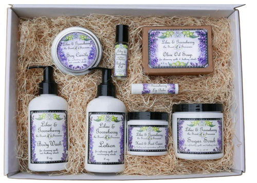 Michigan Gift Baskets: Deluxe Gift Box with Perfume, Lotion, Body Wash, Scrub, Candle, Cream, Soap, Lip Balm