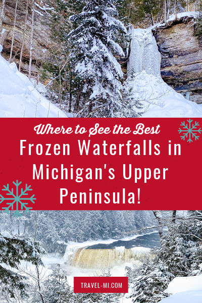 Frozen Waterfalls in Michigan - snowy scene