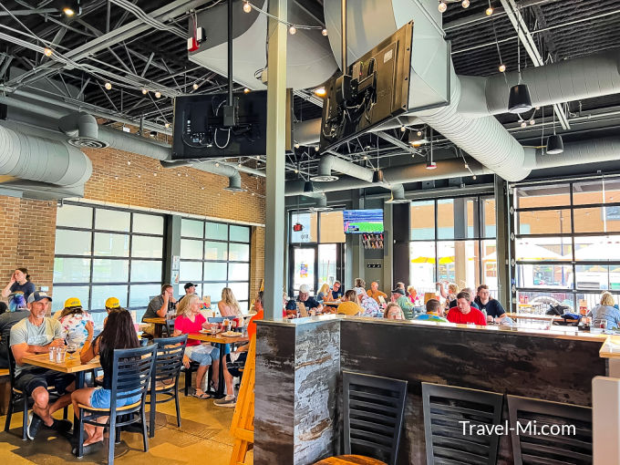 Brown Iron Brewhouse interior packed with people enjoying a meal