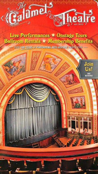 Flyer showing the inside of the theater.