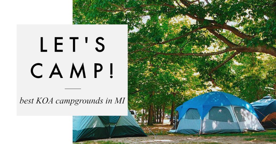 Blue tents in a campground