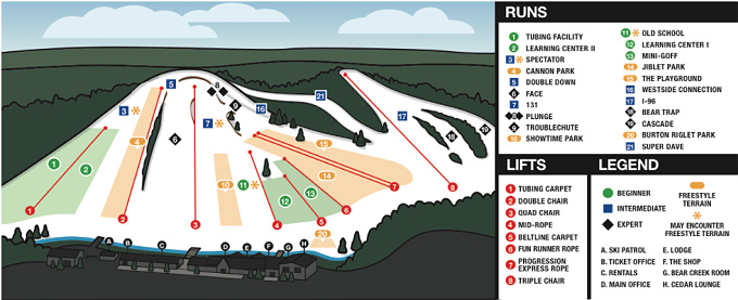Cannonsburg Ski Area Map