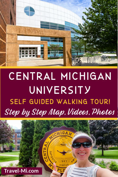 Central Michigan University: How to Tour CMU (Easy Interactive Self Guided Map of the College Campus), Photos, Where to Park, How to Get Day Parking Permits