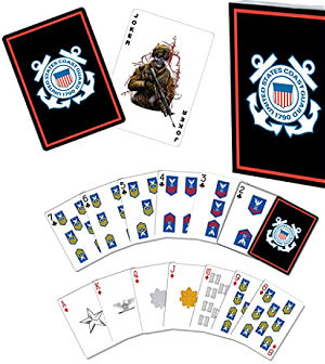 Coast Guard Playing Cards-Red, black and white