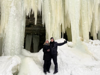 Sherry and Chris at Eben ice caves