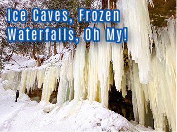 Frozen Waterfalls-cave with ice