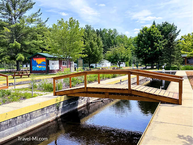 Runways and Bridges at Grayling Fish Hatchery in Grayling Michigan