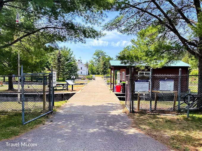 Entrance to the Grayling Fish Hatchery in Grayling Michigan