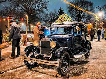Vintage Car in a Snow Storm at Greenfield Village