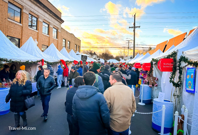 People Shopping at Kris Kringle Market