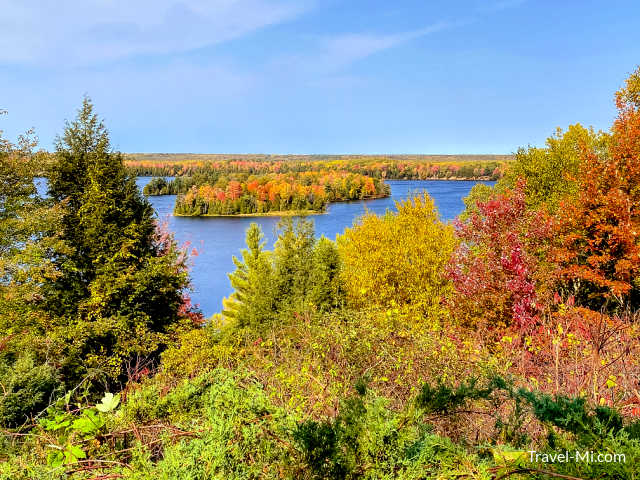 View of water and an uninhabited island