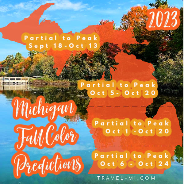 2023 Michigan Fall Color Predictions + Map | 38 Destinations, Overlooks, Scenic Drives, Weekend Getaways | Predictions for Peak Leaf Peeping | When to See Fall Foliage in Autumn