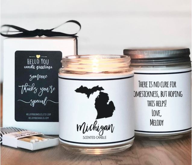 Customizable Michigan scented candles