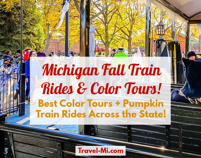People on a train: Michigan Fall Train Rides