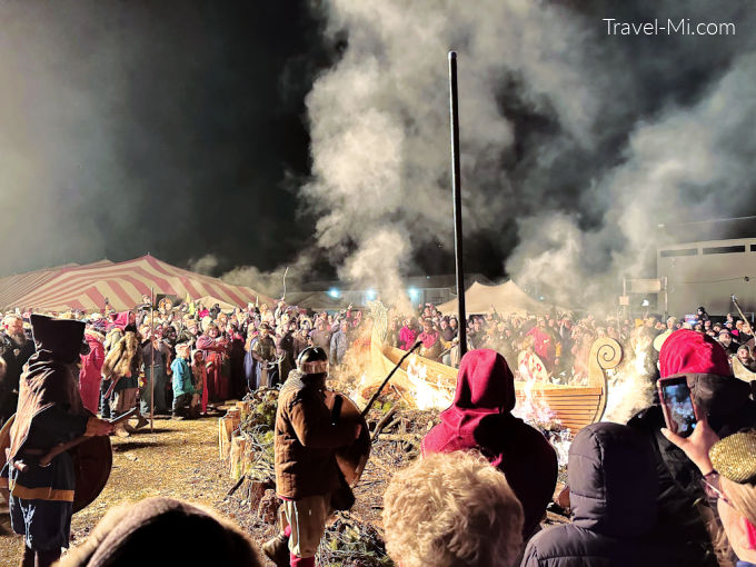 Ship Burning at the Michigan Nordic Fire Festival