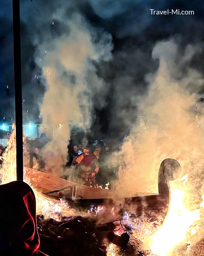 Ship Burning at the Michigan Nordic Fire Festival