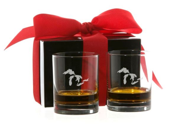 Michigan Scotch or Whiskey Glasses