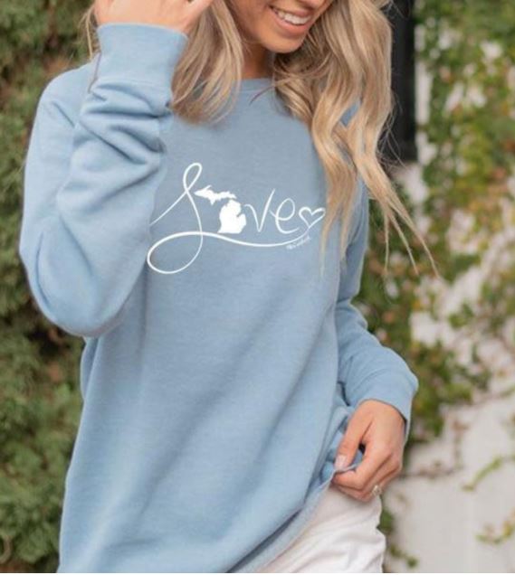 Ultra Soft Love Michigan Sweatshirts