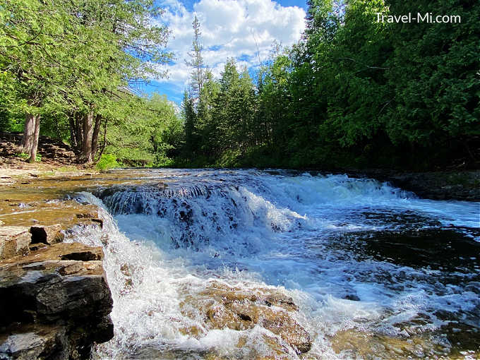 Ocqueoc Falls-waterfall with surrounding trees