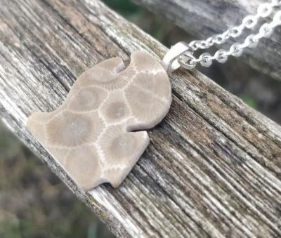 Michigan Necklaces: Handmade State of MI, Upper Peninsula and Great Lakes Jewelry Gifts