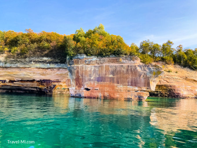 View of the rocks from a boat