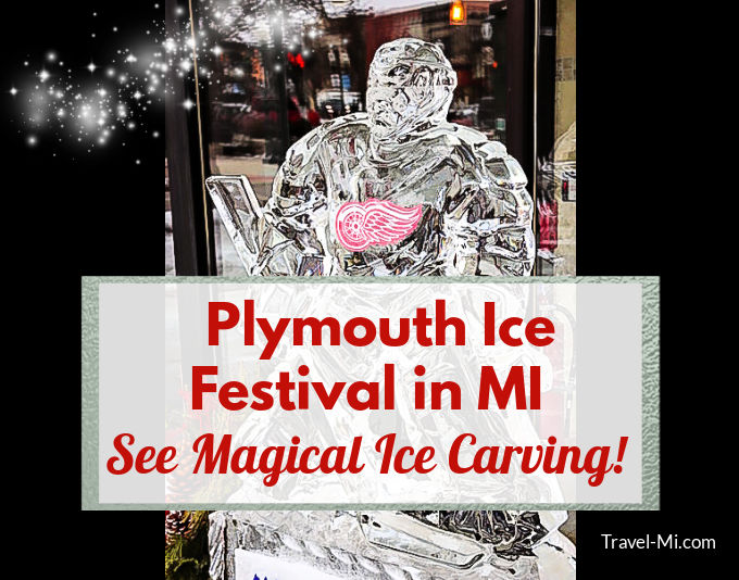 Plymouth Ice Festival with a Red Wings Ice Carving