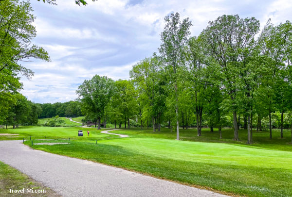 PohlCat Golf Course is a championship-style course played over, and around, the scenic 100-foot wide Chippewa River in Mt. Pleasant, Michigan