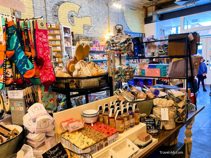 Clothing and gift shop in the downtown area