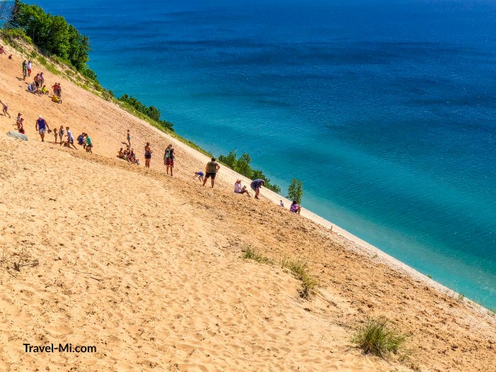 People Climbing Sleeping Bear Dunes