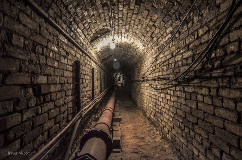 View inside a steam tunnel