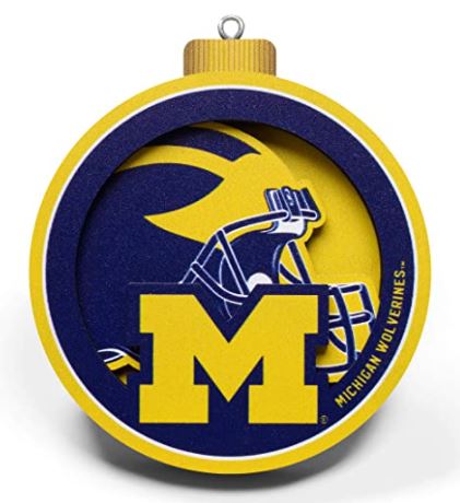 3D University of Michigan Christmas Ornaments