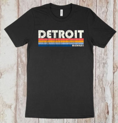 70s 80s Style Detroit Michigan Vintage T Shirt