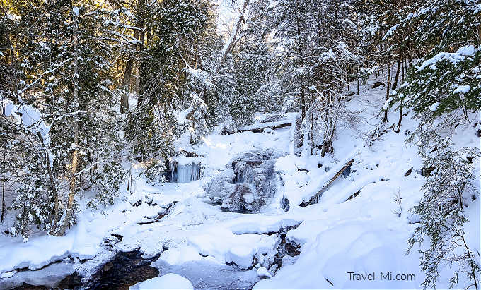 Wagner Falls Covered in Snow!