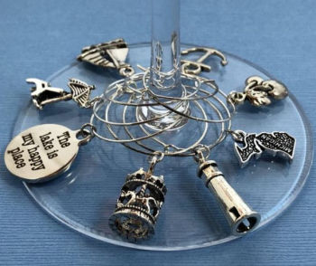 Michigan wine glass charms