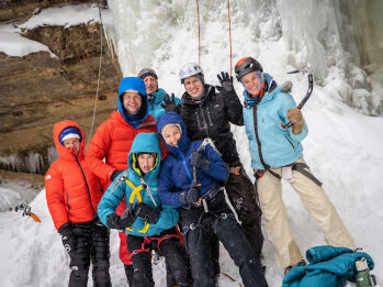 Winter Festival-people ice climbing