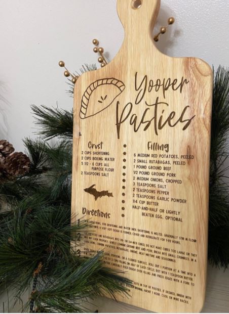 fantastic Yooper Cutting Board with Pasties Recipe