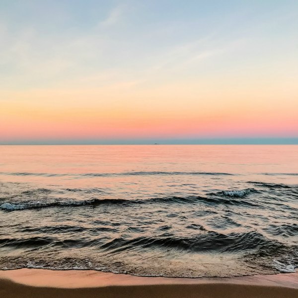 Marquette, MI Beach at sunset