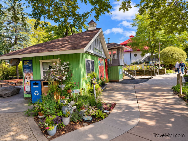 Beautiful landscaped area at Saginaw Children's Zoo Michigan